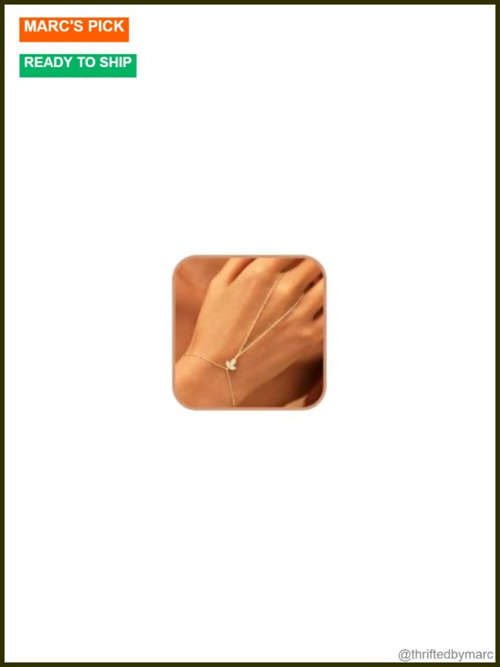 14K Gold Plated Sterling Silver Hand Chain Bracelet Adjustable Dainty Link